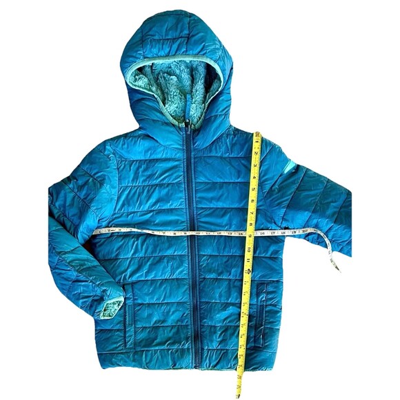 Lands’ End Kids Girls Winter Jacket Blue Size L 10 12 Coat - Picture 7 of 7